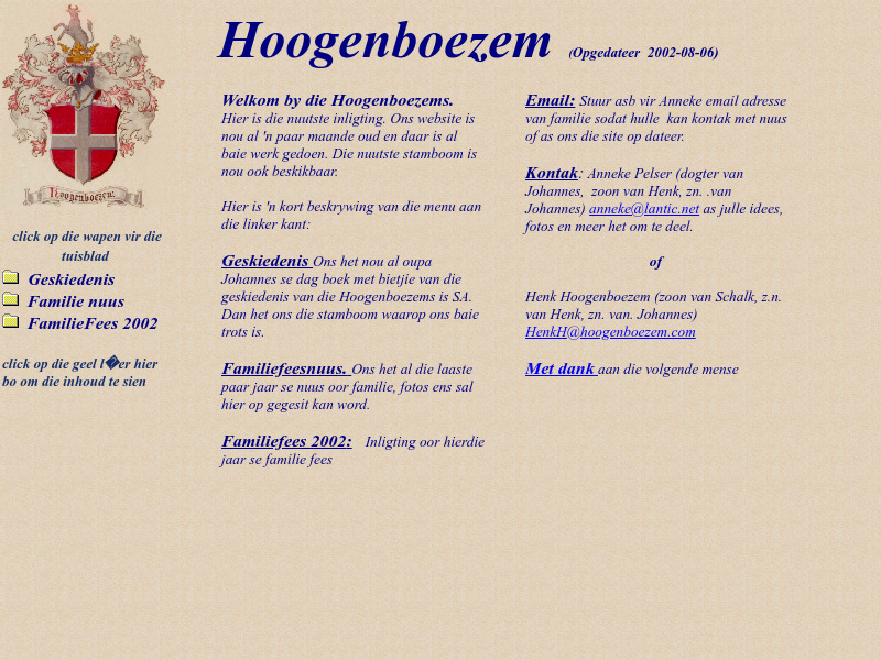 Screenshot van website