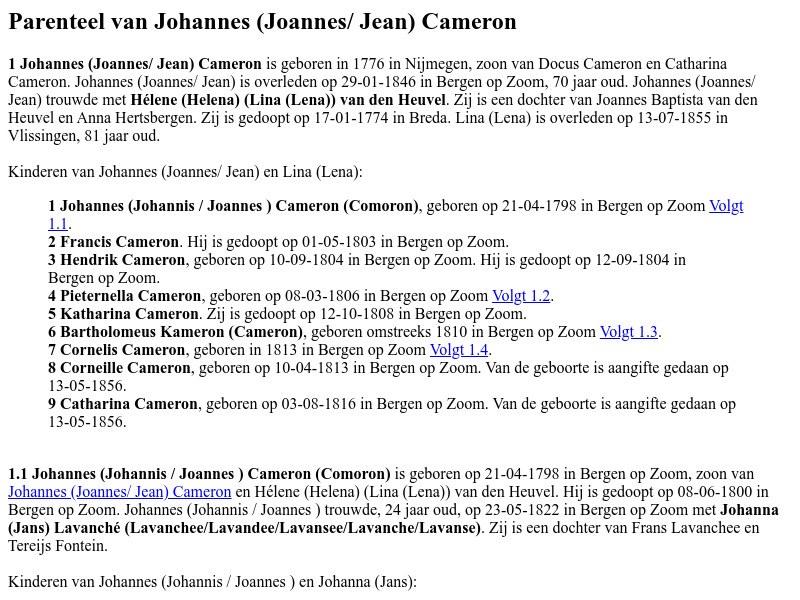 Screenshot van website