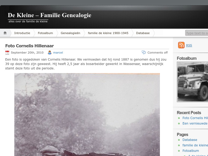 Screenshot van website