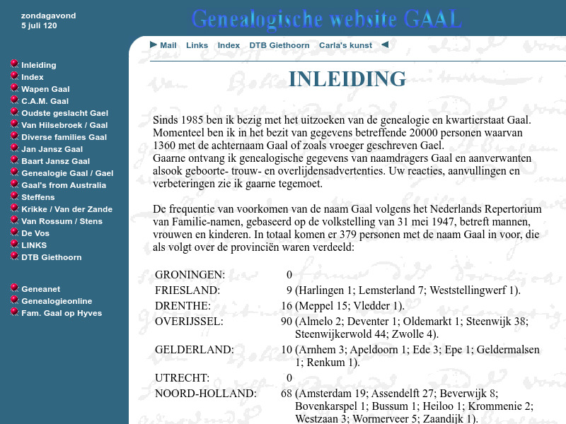 Screenshot van website