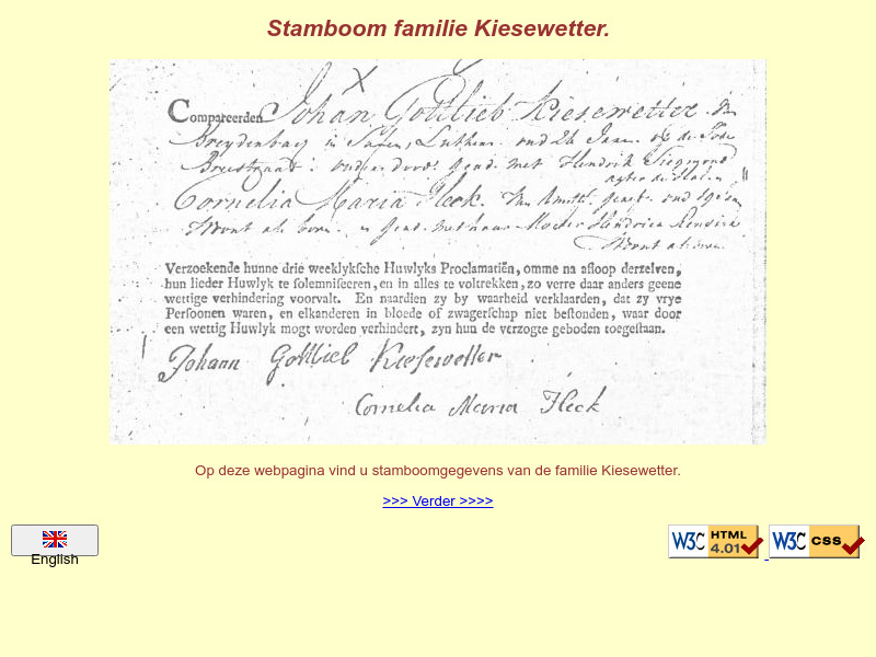 Screenshot van website