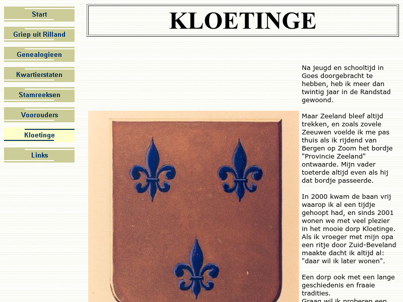 Screenshot van website