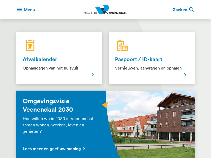 Screenshot van website