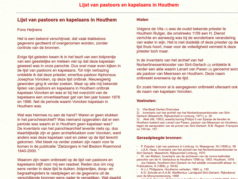 Screenshot van website