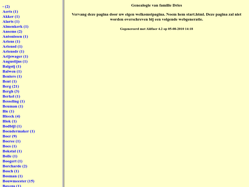 Screenshot van website