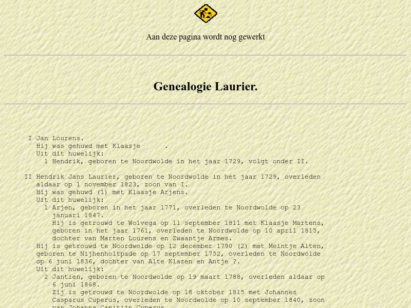 Screenshot van website