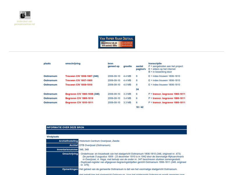 Screenshot van website