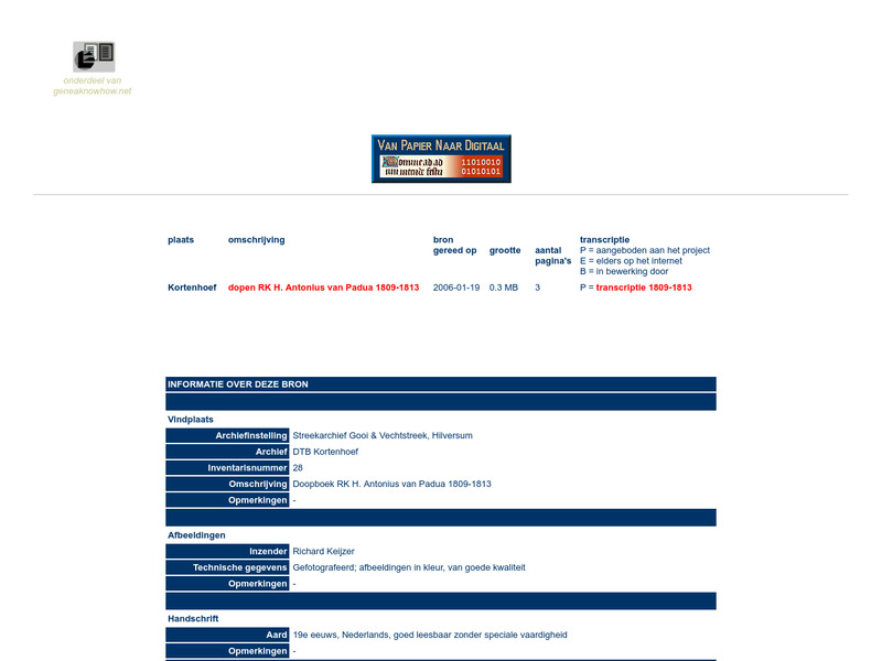 Screenshot van website