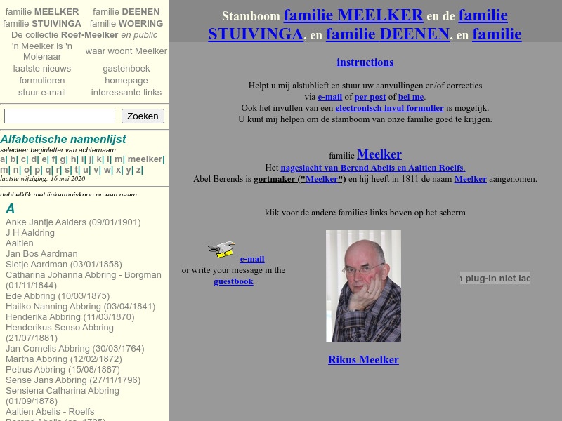 Screenshot van website