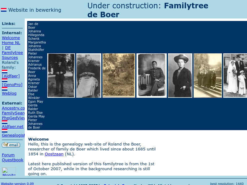 Screenshot van website