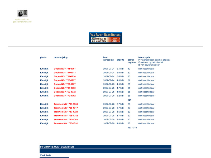 Screenshot van website