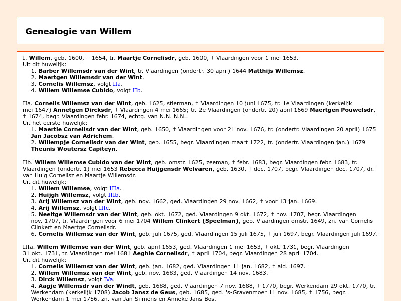 Screenshot van website