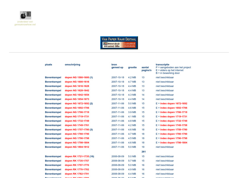 Screenshot van website