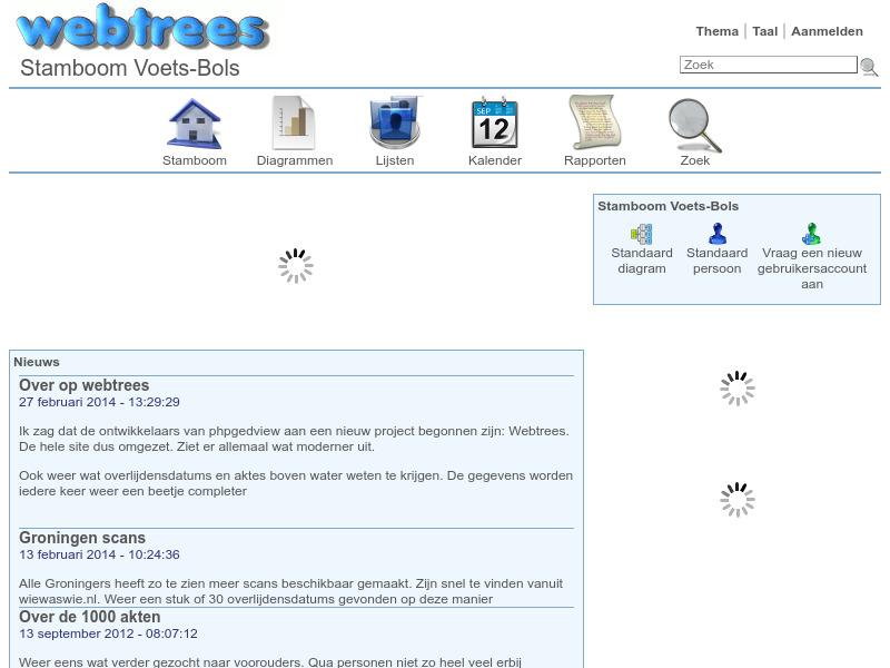 Screenshot van website