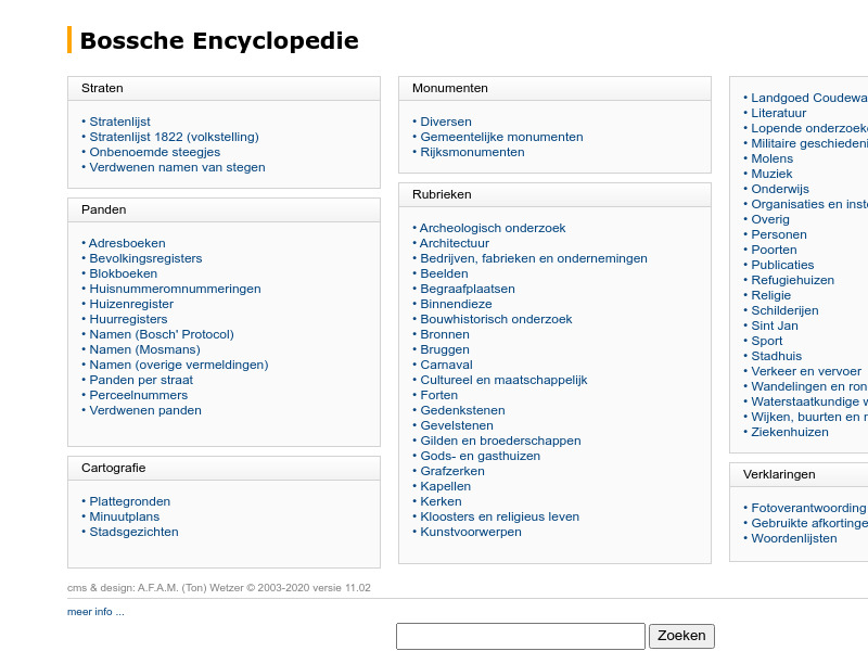 Screenshot van website
