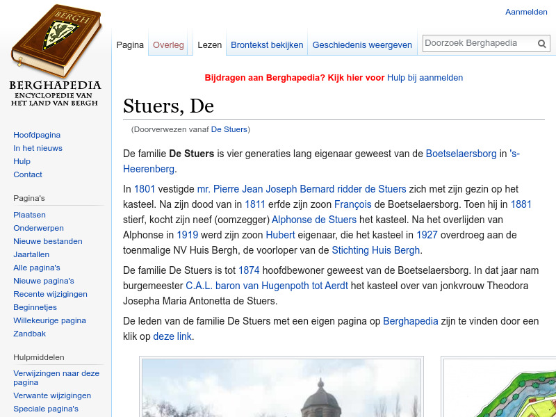 Screenshot van website