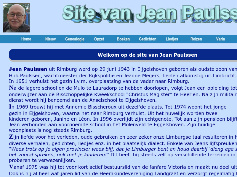 Screenshot van website