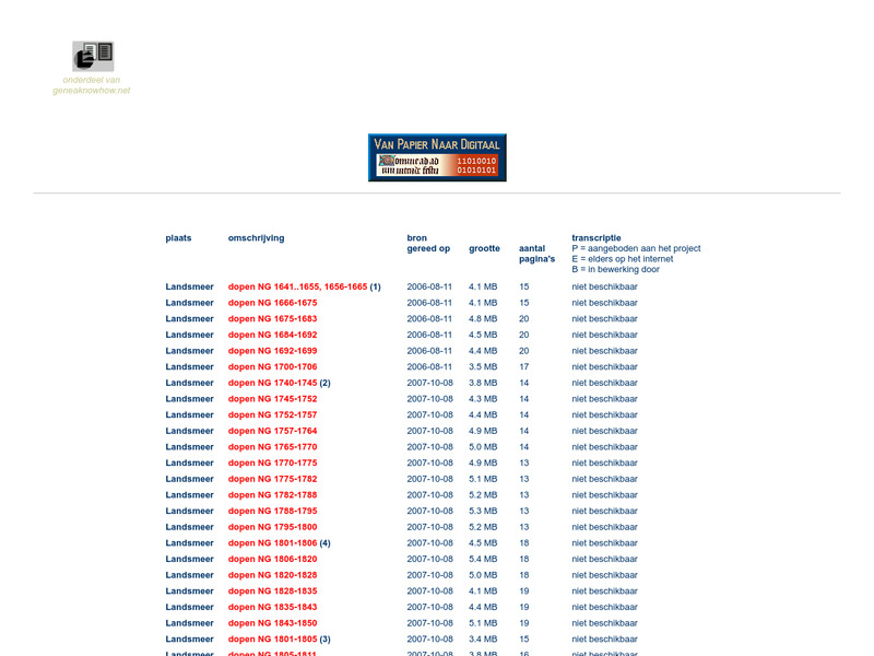 Screenshot van website