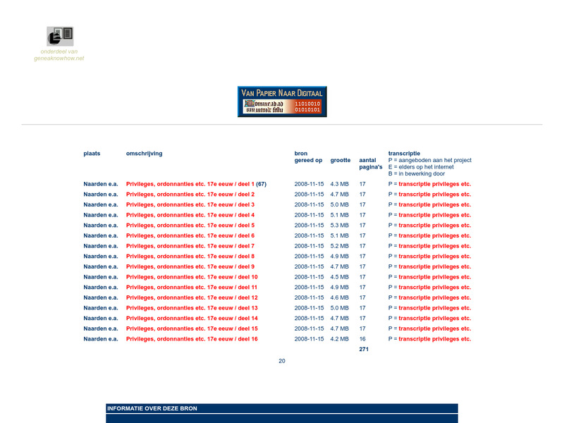 Screenshot van website