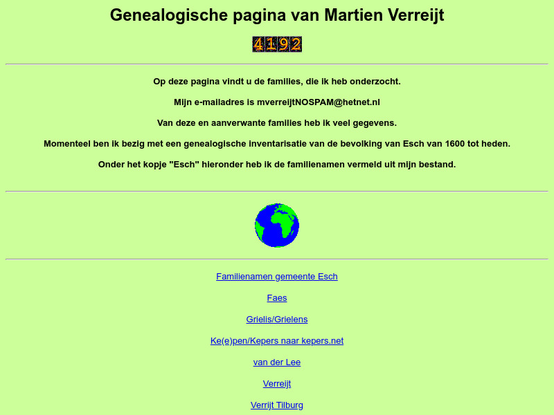 Screenshot van website