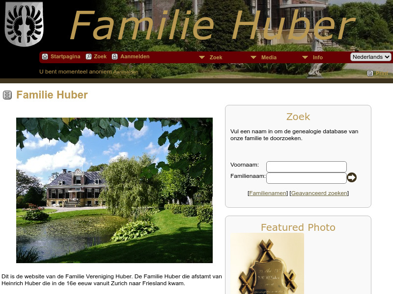 Screenshot van website