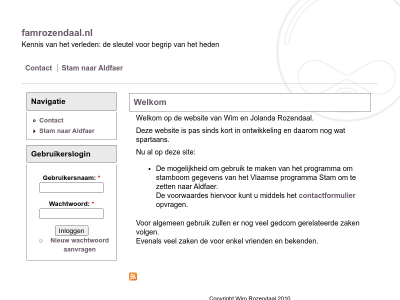 Screenshot van website