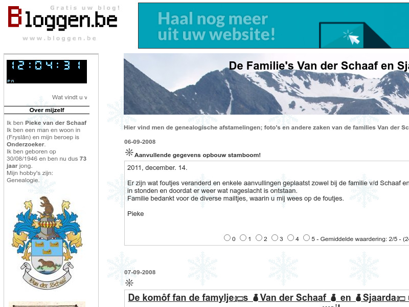 Screenshot van website