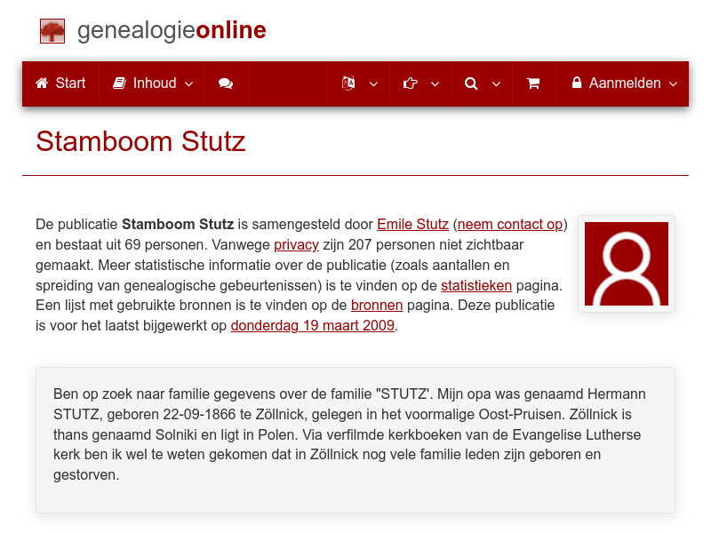 Screenshot van website