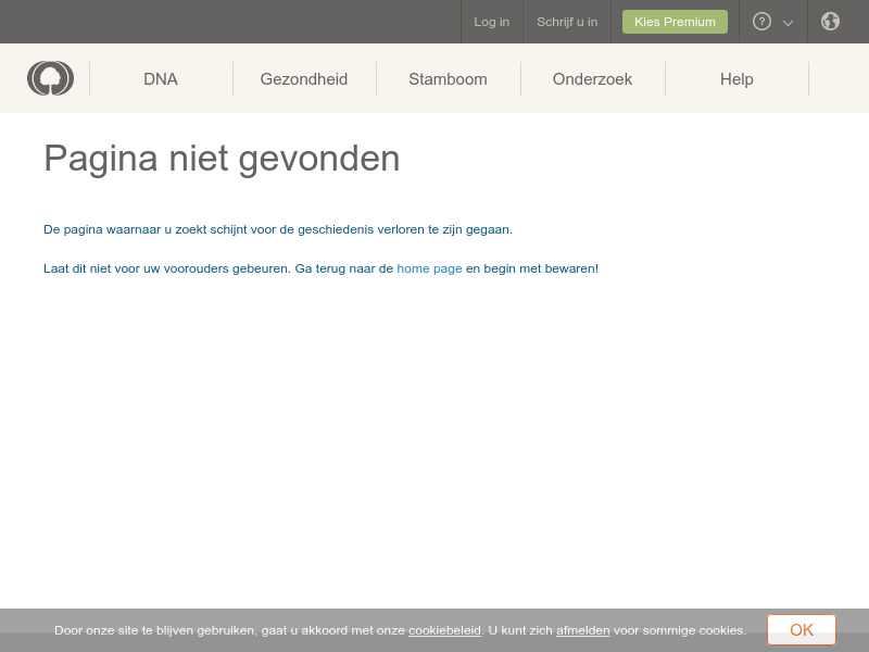 Screenshot van website