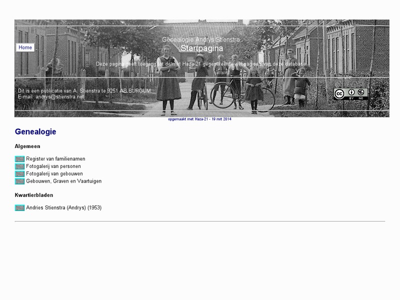 Screenshot van website