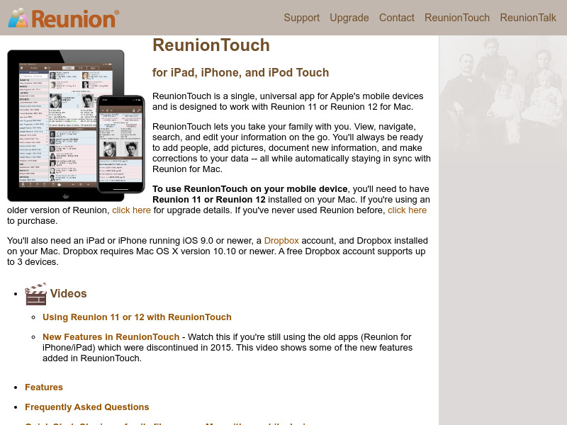 Screenshot van website