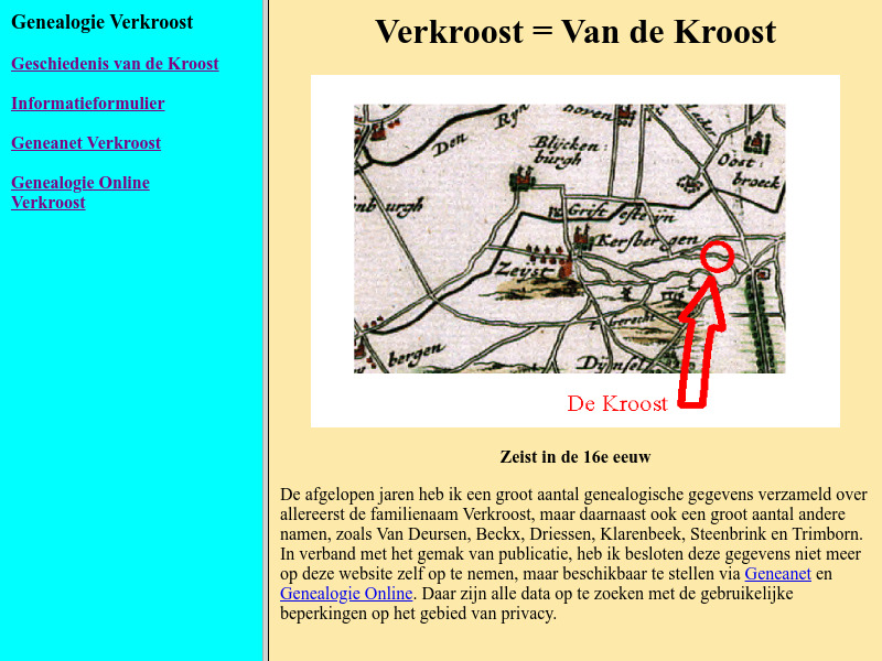 Screenshot van website
