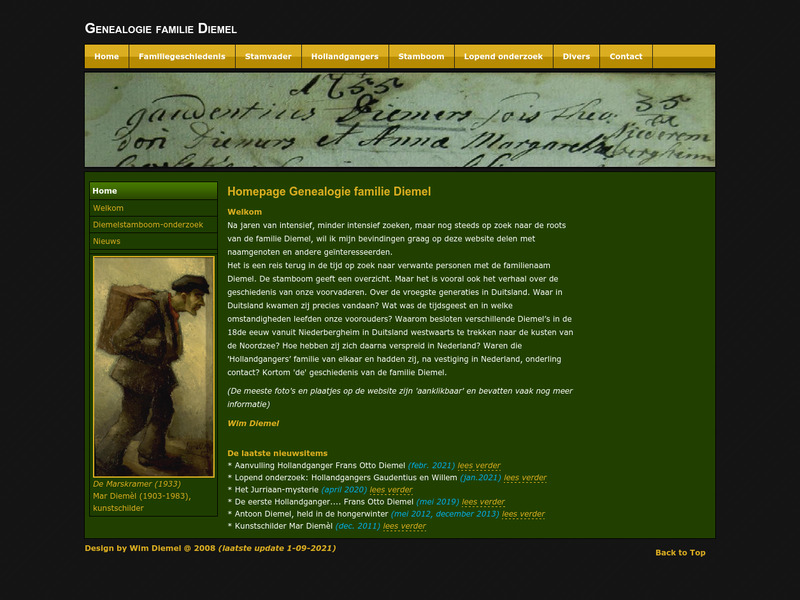 Screenshot van website