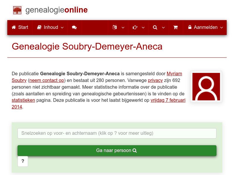 Screenshot van website