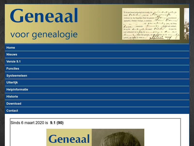 Screenshot van website