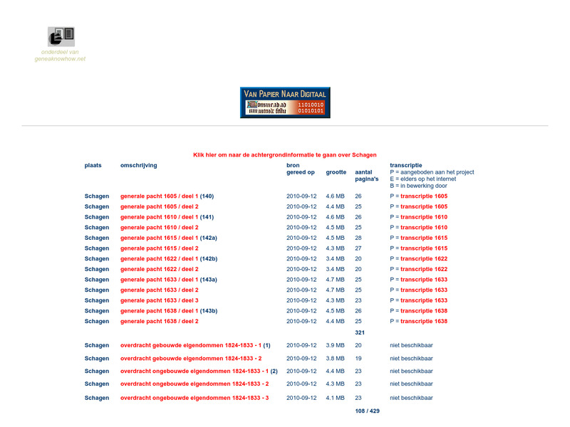 Screenshot van website