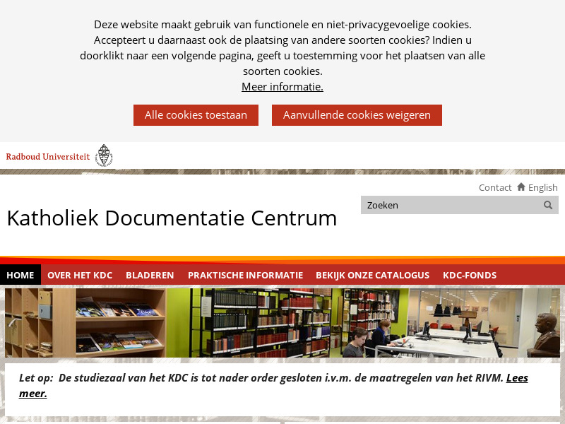 Screenshot van website