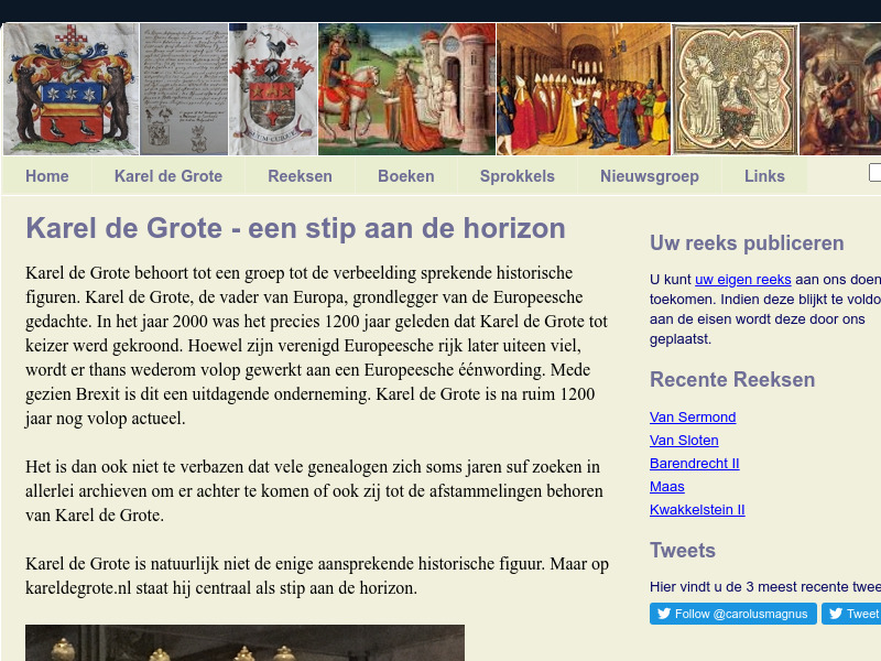 Screenshot van website
