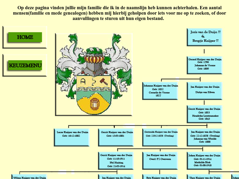 Screenshot van website