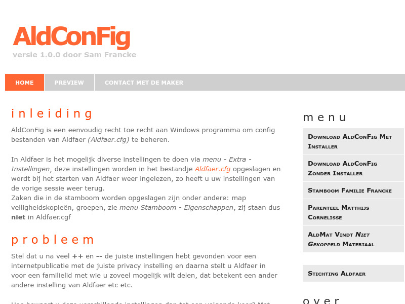 Screenshot van website
