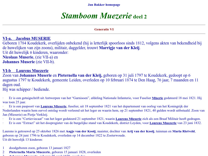 Screenshot van website