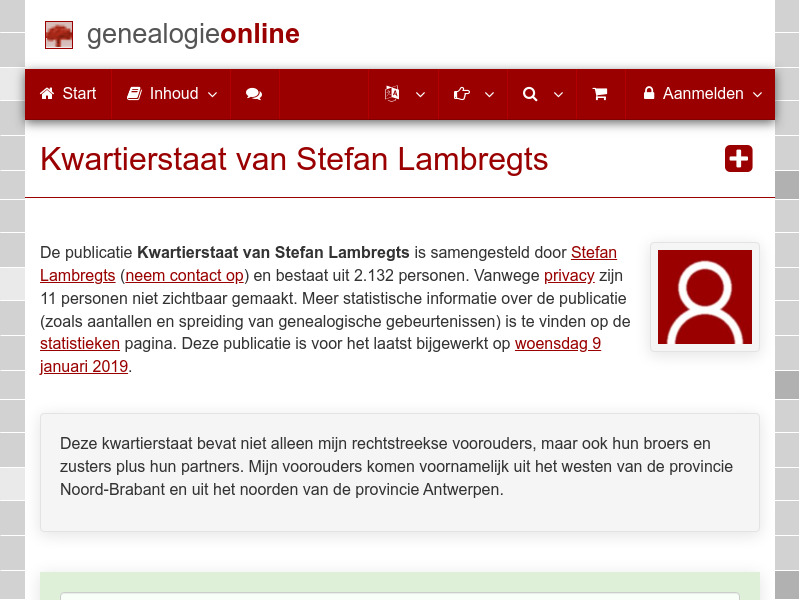 Screenshot van website
