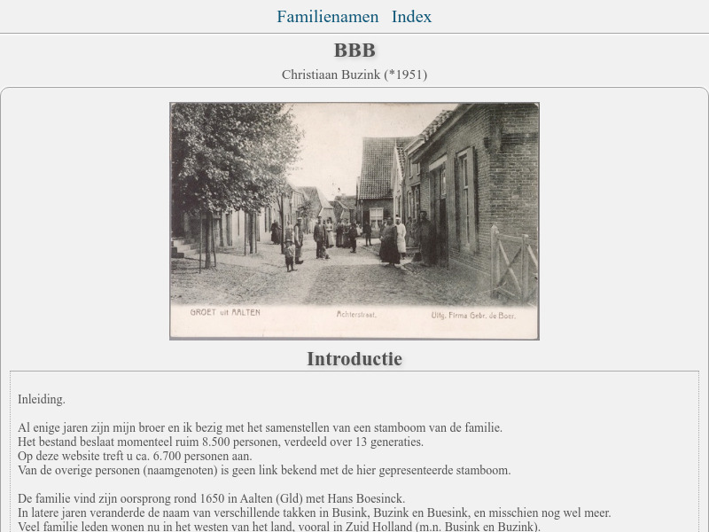 Screenshot van website