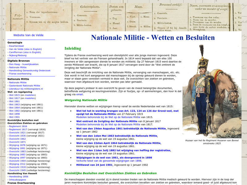 Screenshot van website