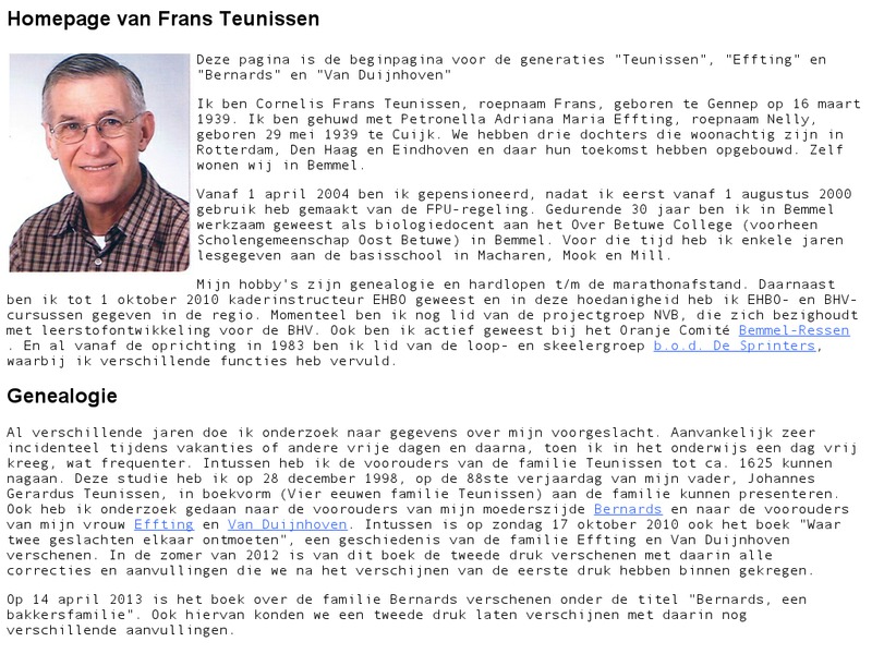 Screenshot van website