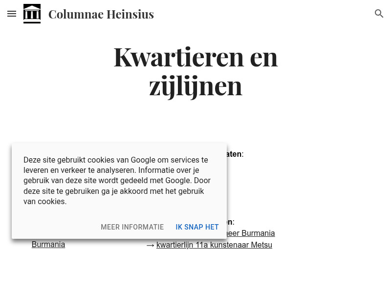 Screenshot van website