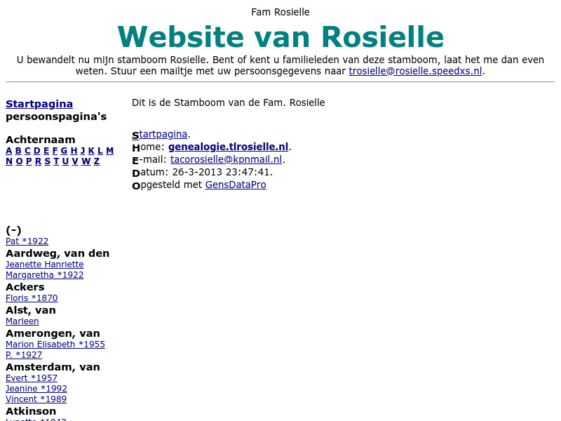 Screenshot van website