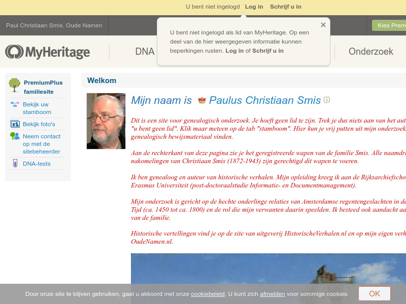 Screenshot van website