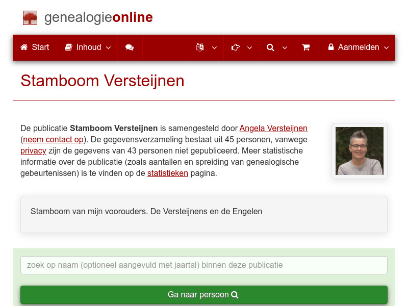 Screenshot van website