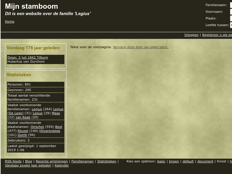 Screenshot van website